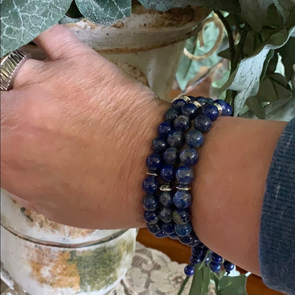 Lapis Lazuli stretch bracelet. Protection stone - Picture 6 of 7